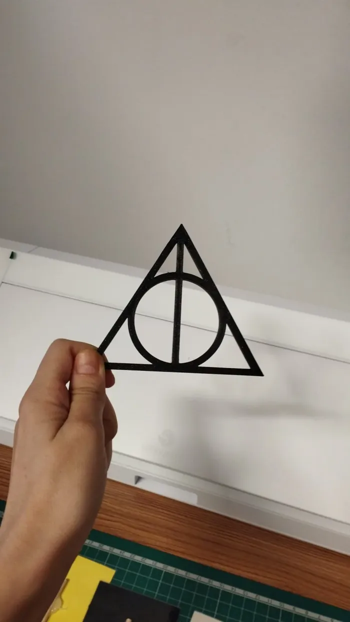 Archivos de impresora 3D | Archivo 3MF | HP Reliquias de la Muerte -Símbolo  + Varita de Saúco + Piedra de Resurrección | Creality Cloud, image size:700x1244