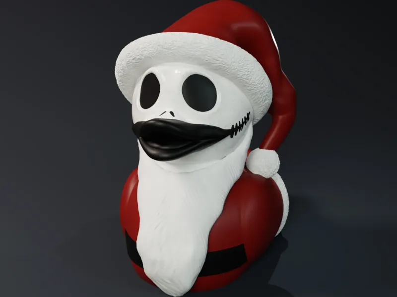 Cute Santa Jack Skellington Rubber Duck