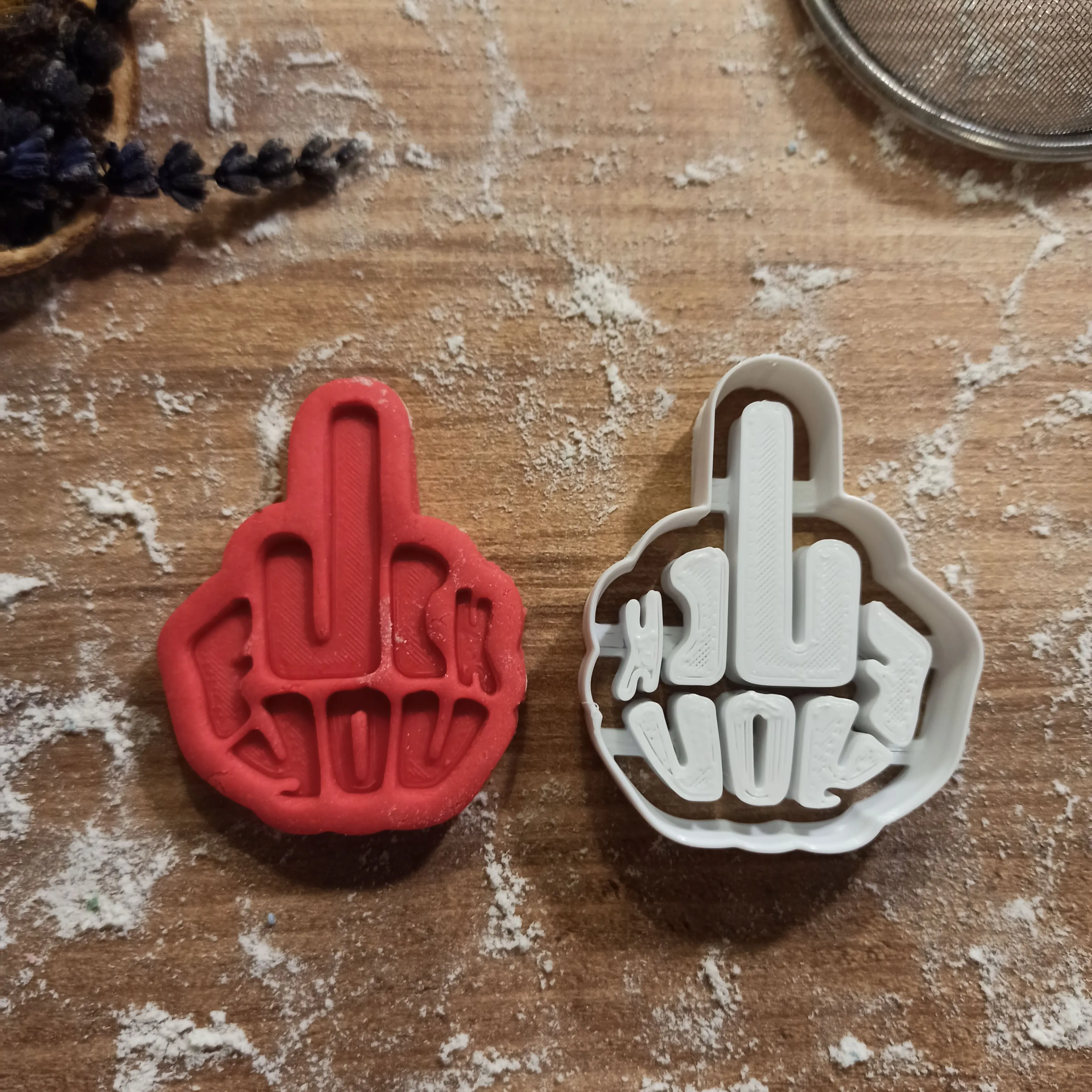 Rude Middle Finger Cookie Cutter; F*ck You, for Mean People