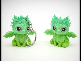 Cute Leaf Dragon + Keychain Version
