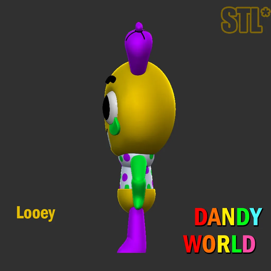 Dandy's World Looey STL 3D Character Fanart