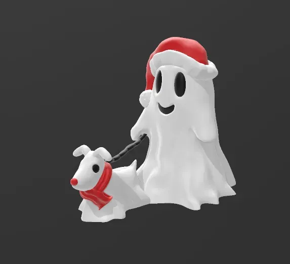 Ghost walking dog Christmas edition