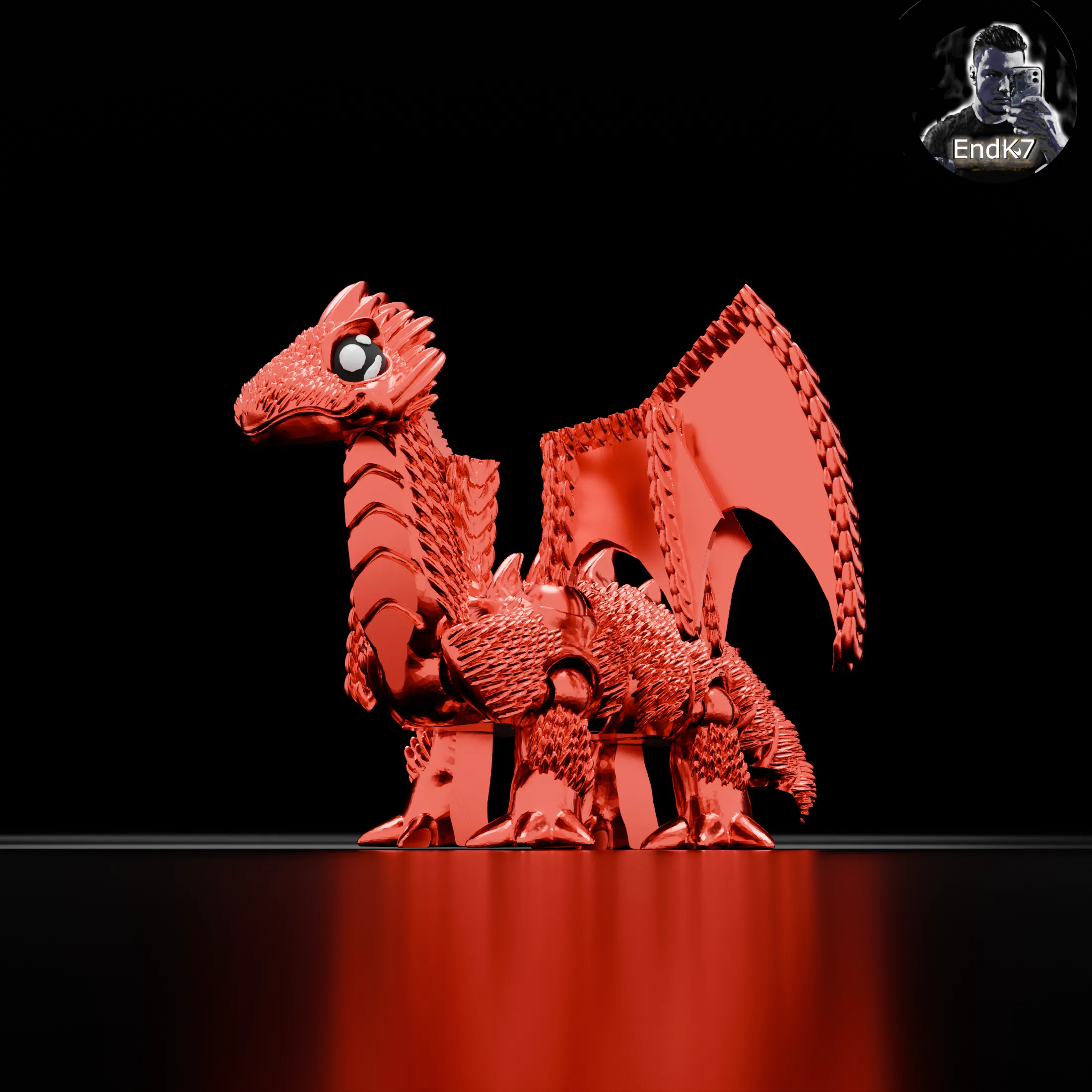 Big Scaly Dragon with Wings! - Articulated - no supports