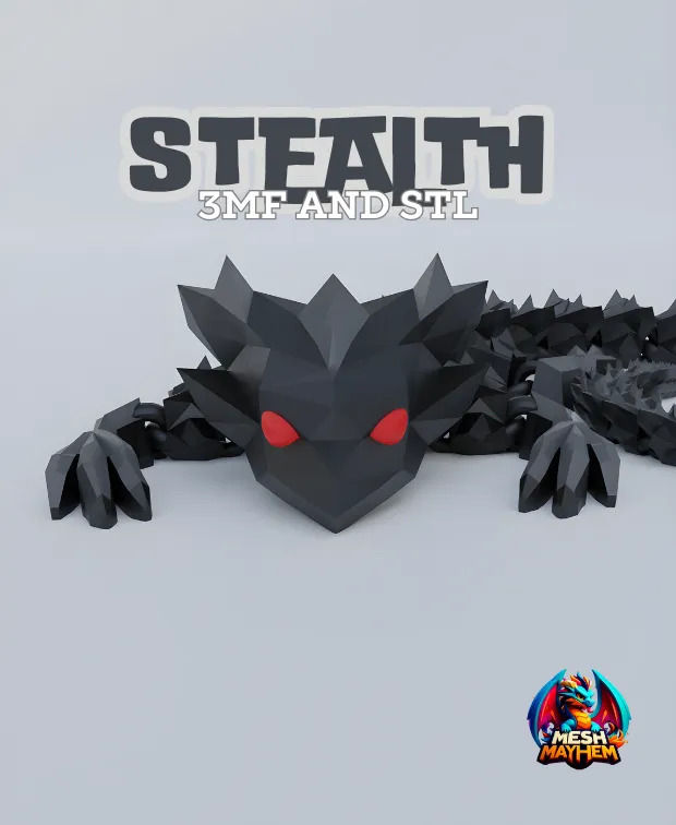 Stealth, Articulated Print in Place Dragon by Mesh Mayehm