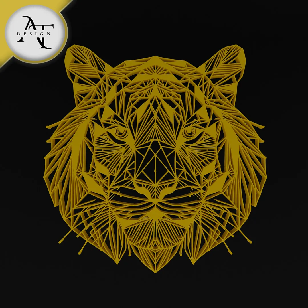 Tiger - Geometric - 2D Wall Art Decor