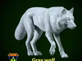 Gray wolf mode - wolf statue - decor - 3D print-1