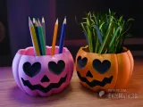 Heart Eyes Pumpkins - love - planter pencil holder 3mf STL-0