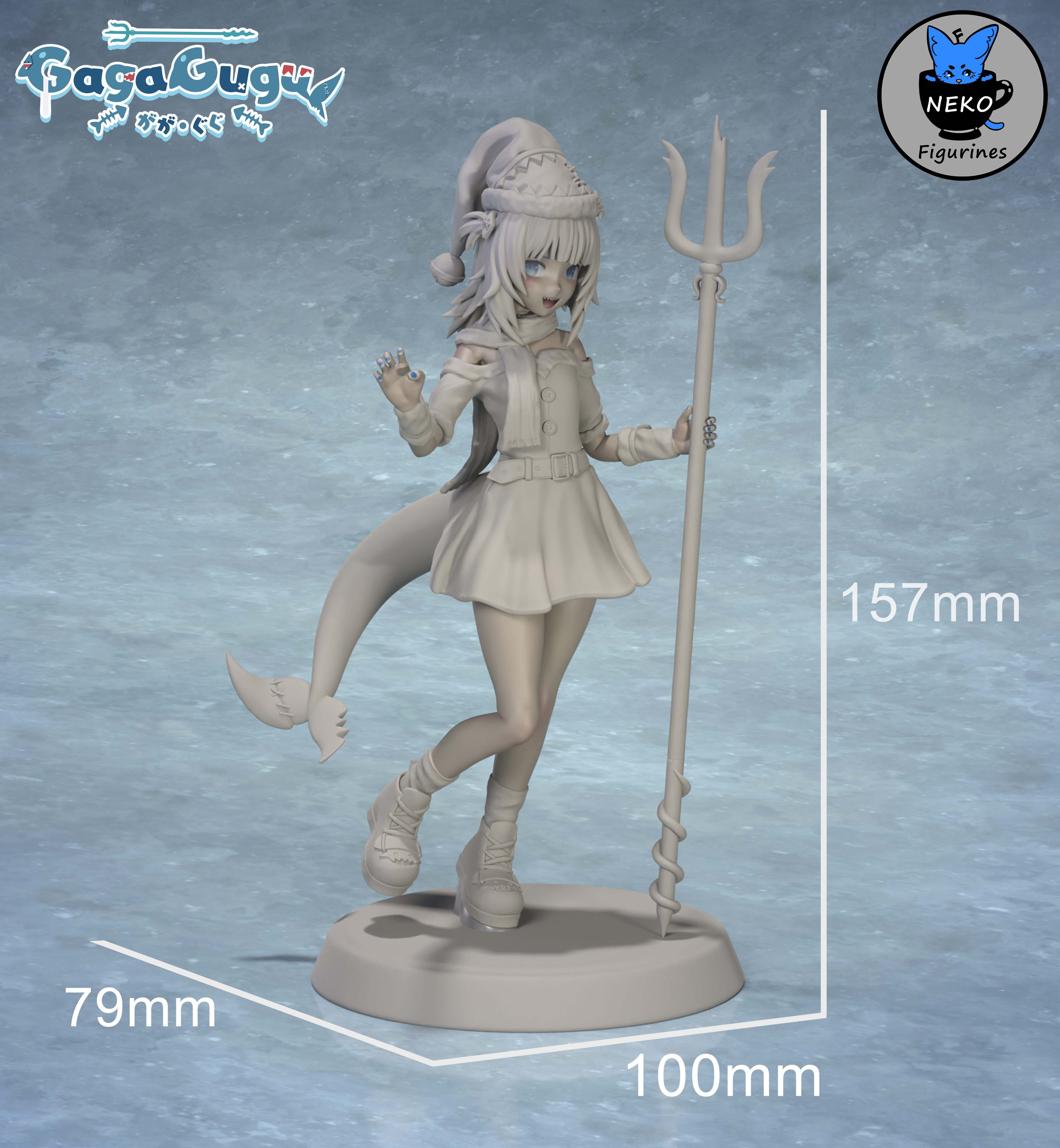 Gawr Gura - Hololive Vtuber Anime Figurine STL Figure