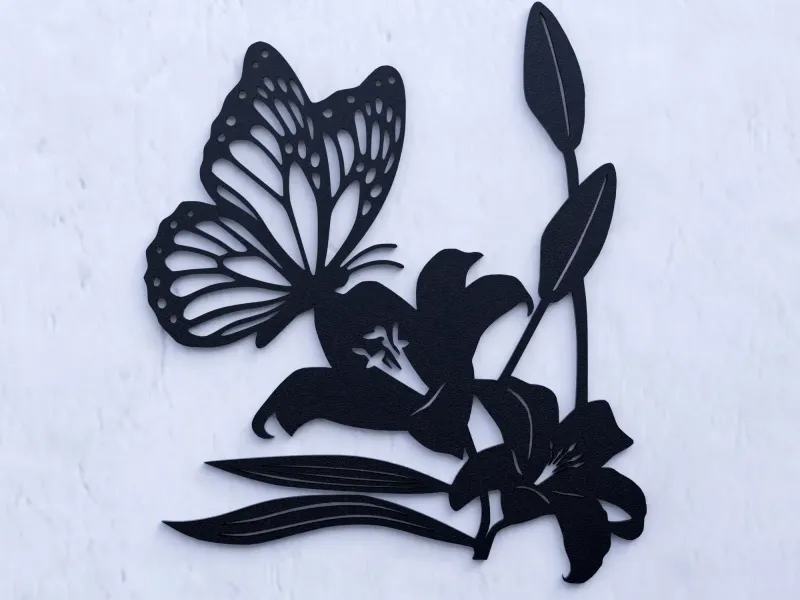 Butterfly on Flowers Wall Decoration