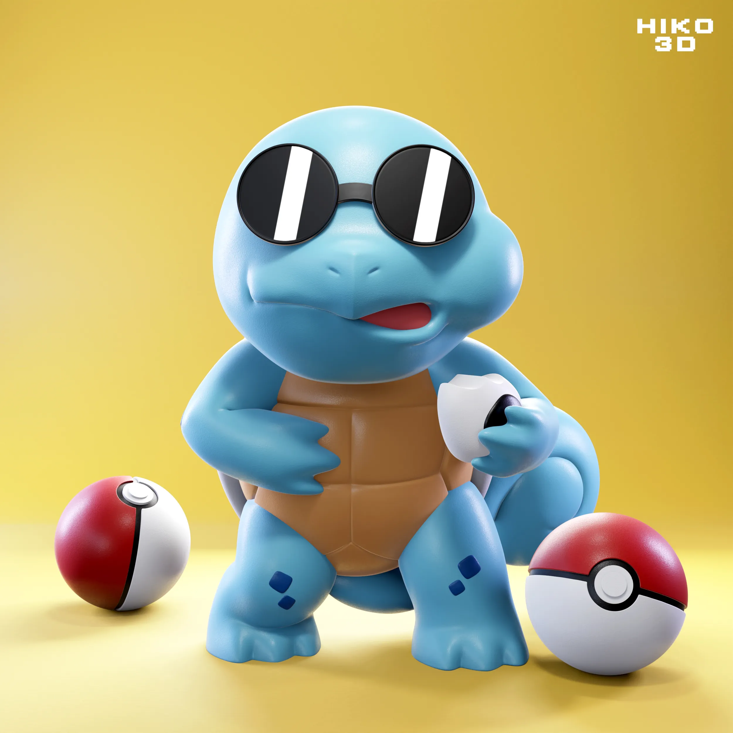 SQUIRTLE SQUAD CHIBI SHADES SUNGLASSES POKEMON 3 MODELS 3D model 3D  printable