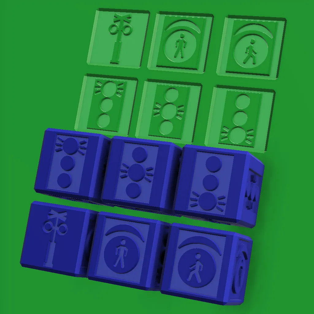 Educational Traffic lights Stamp Cube for sensory play
