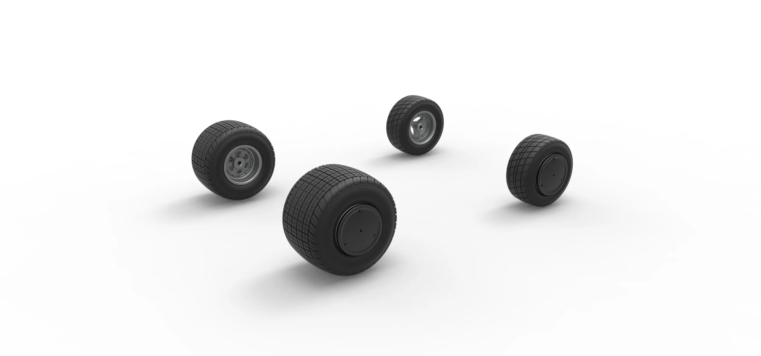Wheel set of 600 Micro sprint car Scale 1:25