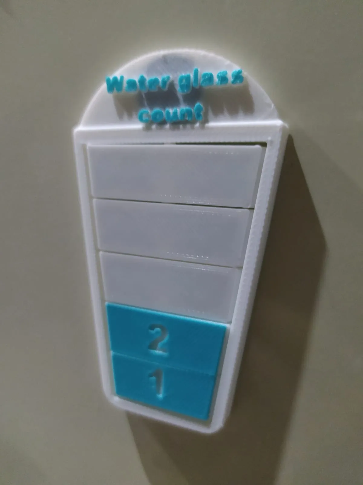 Glass water count fridge magnet