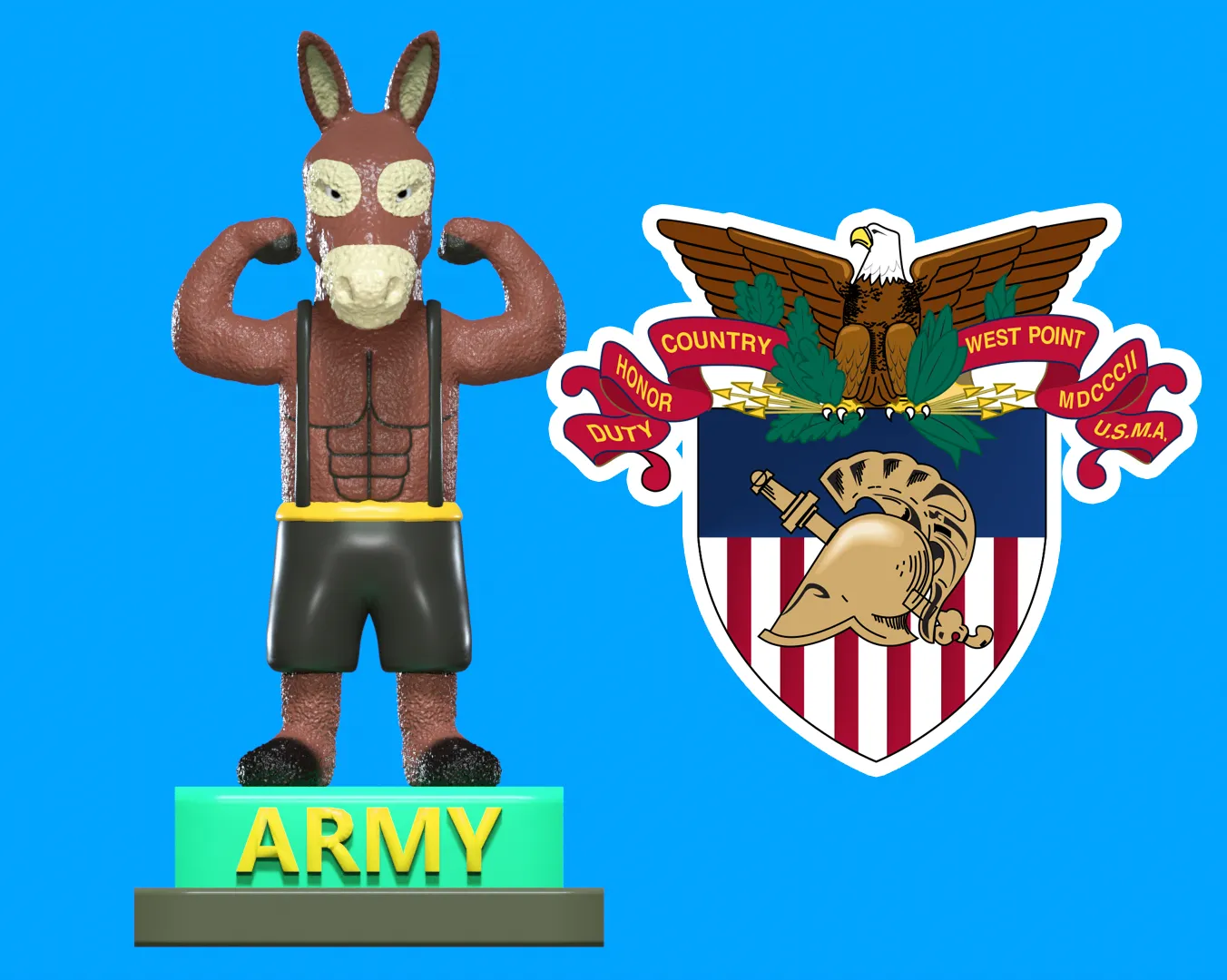 Army Mule - United States Military Academy mascot - 3d print