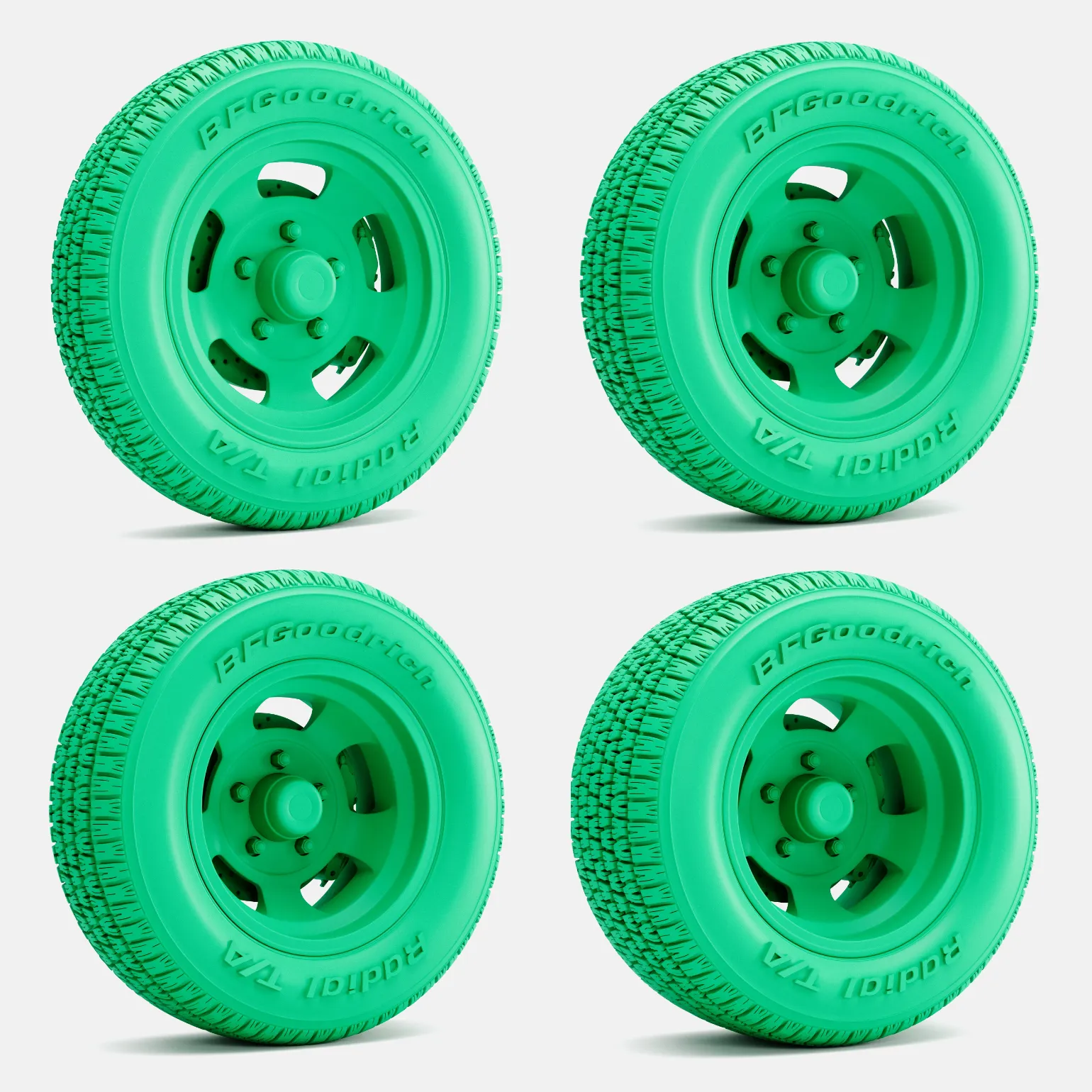 1/24 Scale, 15 Inch US Indy Mag Wheels, BFG Goodrich Tires
