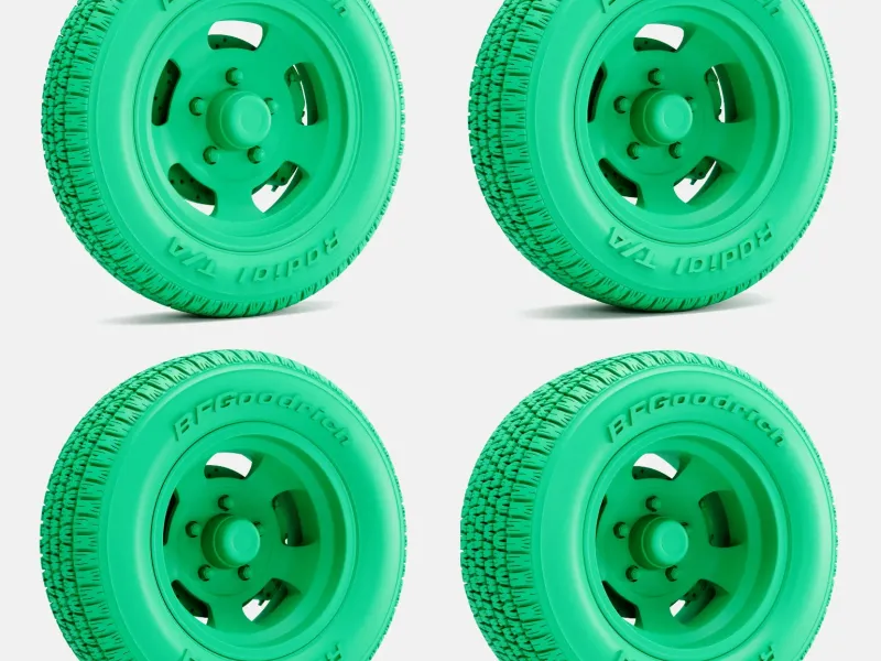 1/24 Scale, 15 Inch US Indy Mag Wheels, BFG Goodrich Tires