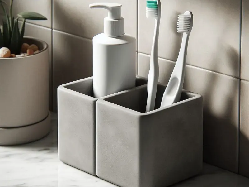 Modern Double Toothbrush Holder