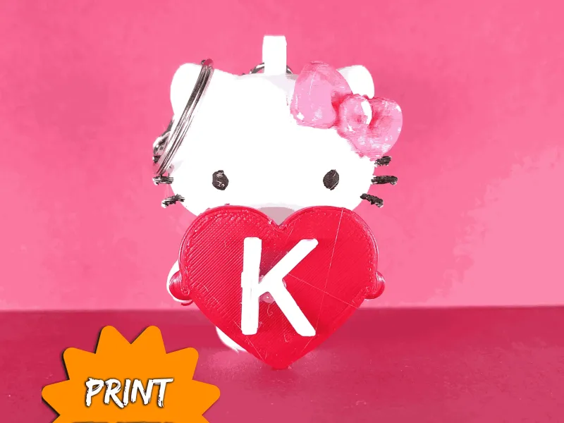 hello kitty valentine keychain