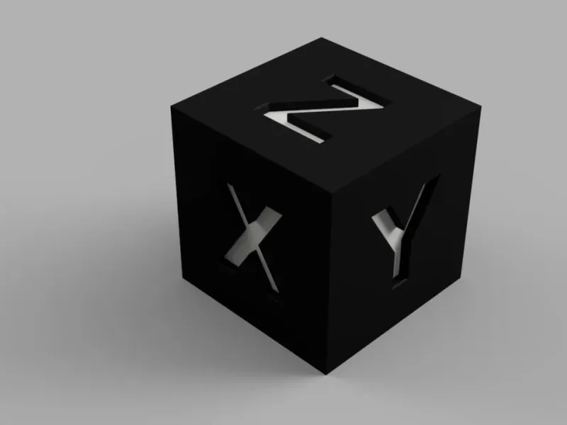 XYZ Calibration Cube 20mm made in Fusion 360