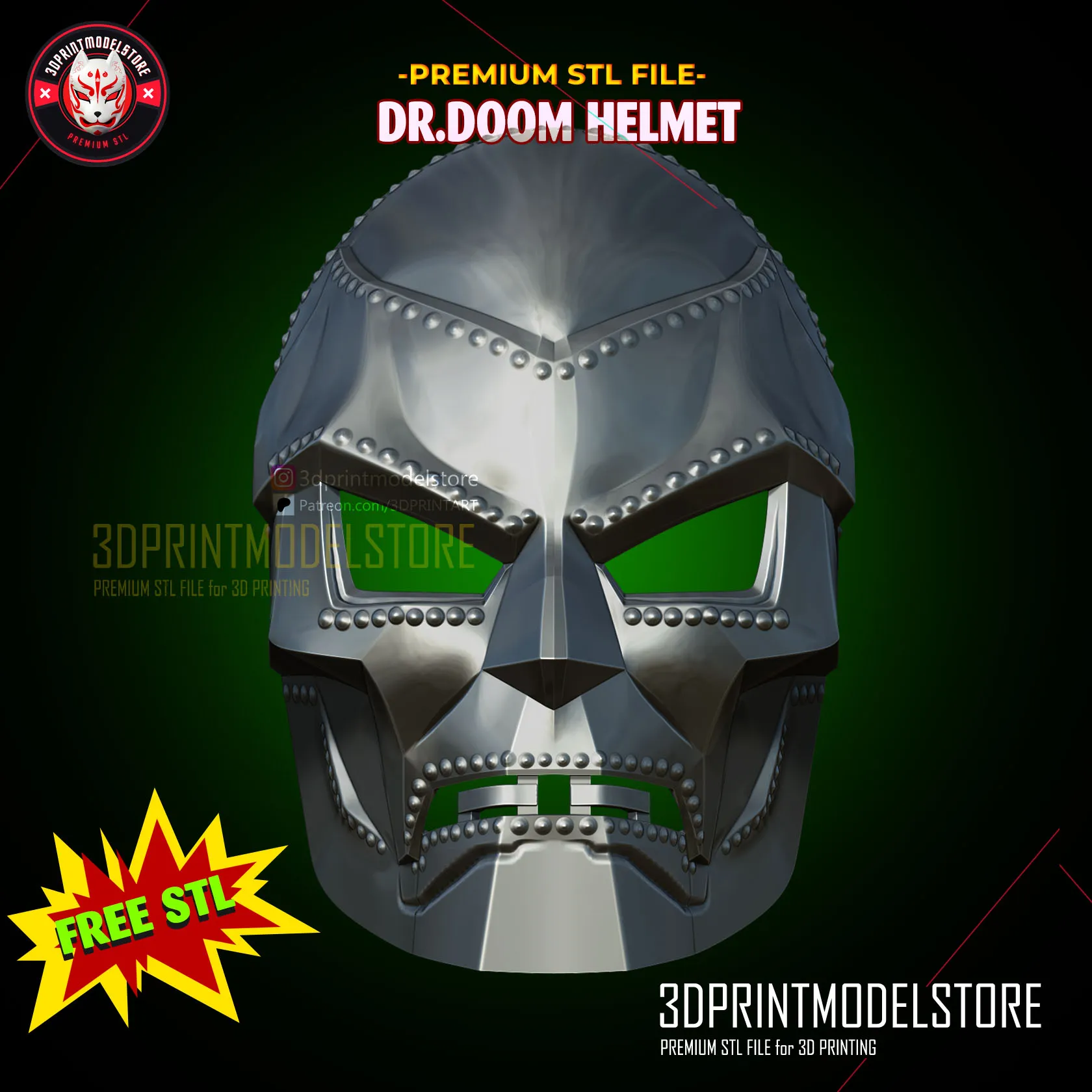 Dr Doom Mask - Marvel Doctor Doom Helmet Cosplay FREE STL