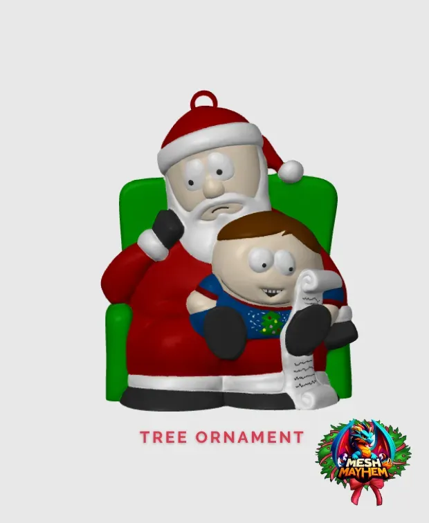 Cartman and Santa Tree Ornament
