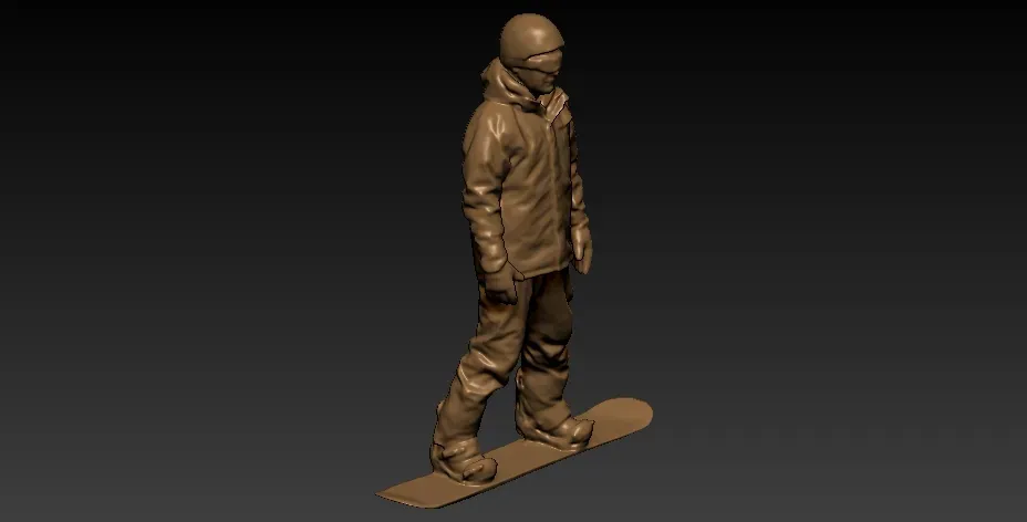 Snowboarder statue - 3D print
