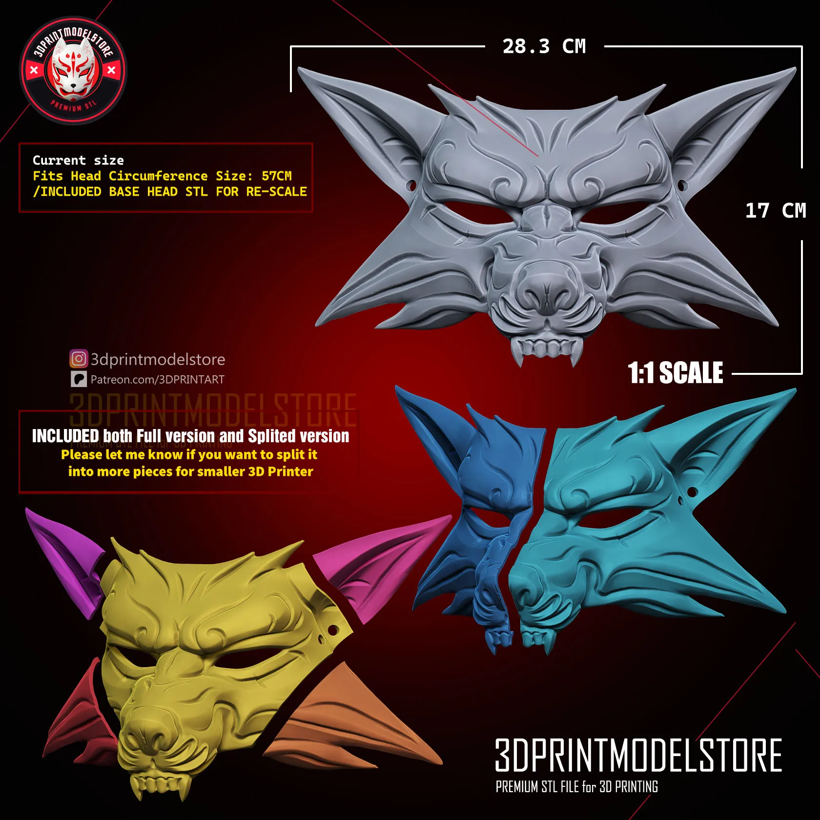 Triss Merigold Fox Mask - The Witcher 3 - Premium STL