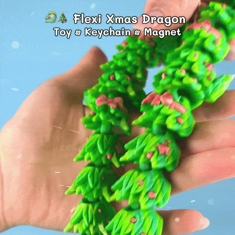 3D Printer Files | 3MF File | Flexi Xmas Dragon – Toy • Keychain ...