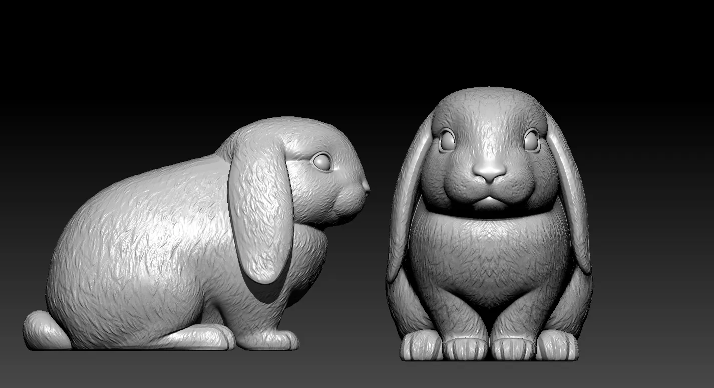 Stl Long Ear Rabbit Characters & Creatures STL Download - Floppy-eared rabbit urban vibes ...