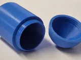 Simple cylindrical container with threaded screw on dome lid-1