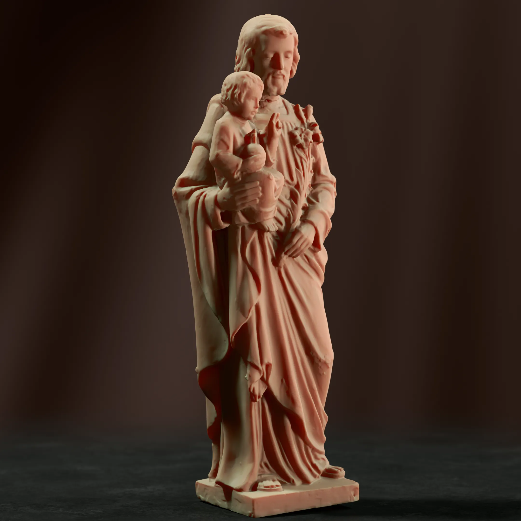 Joseph and Jesus Sculpture – 3D Printable Biblical Scene