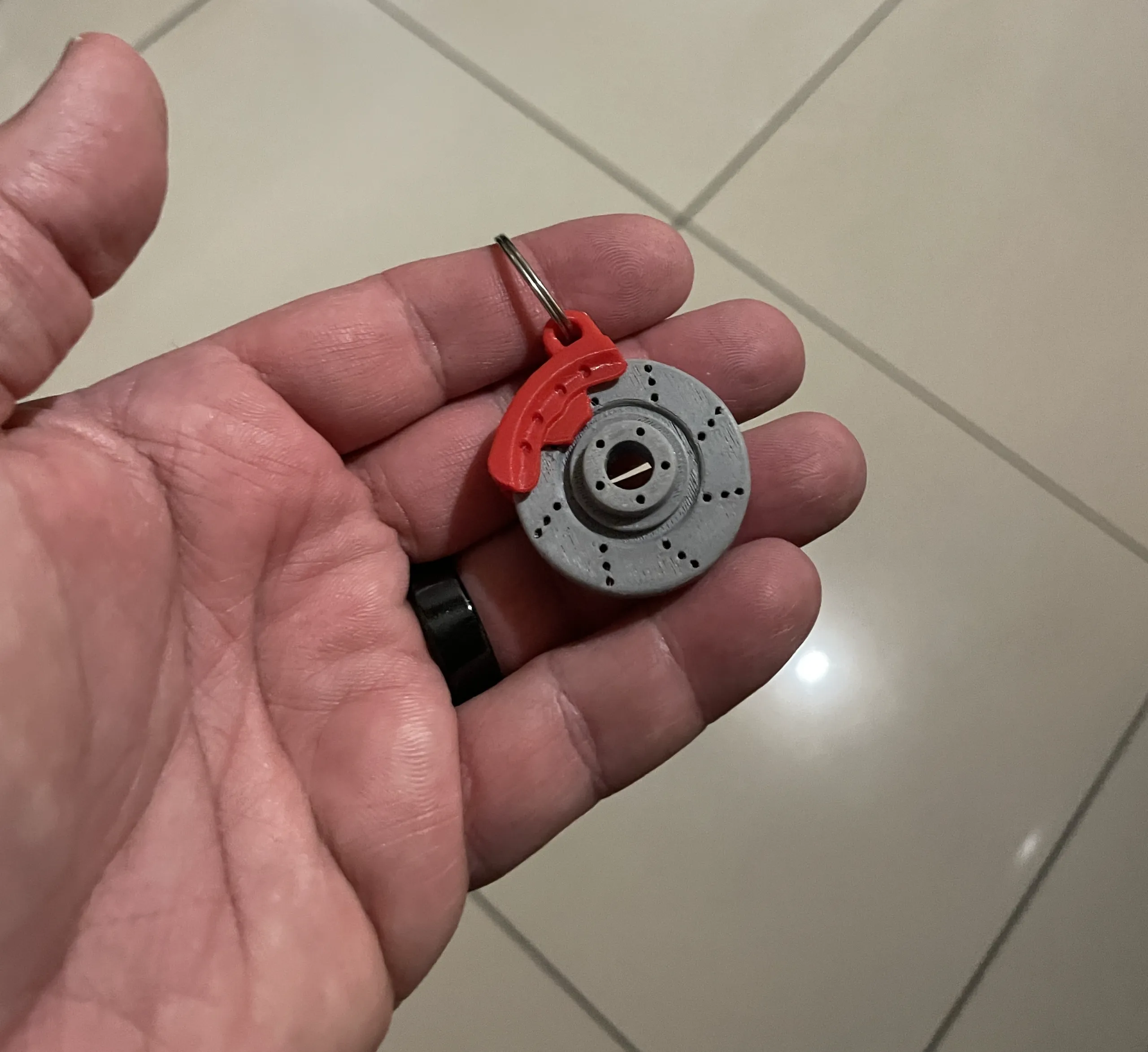 Rotating brake disc keychain-0