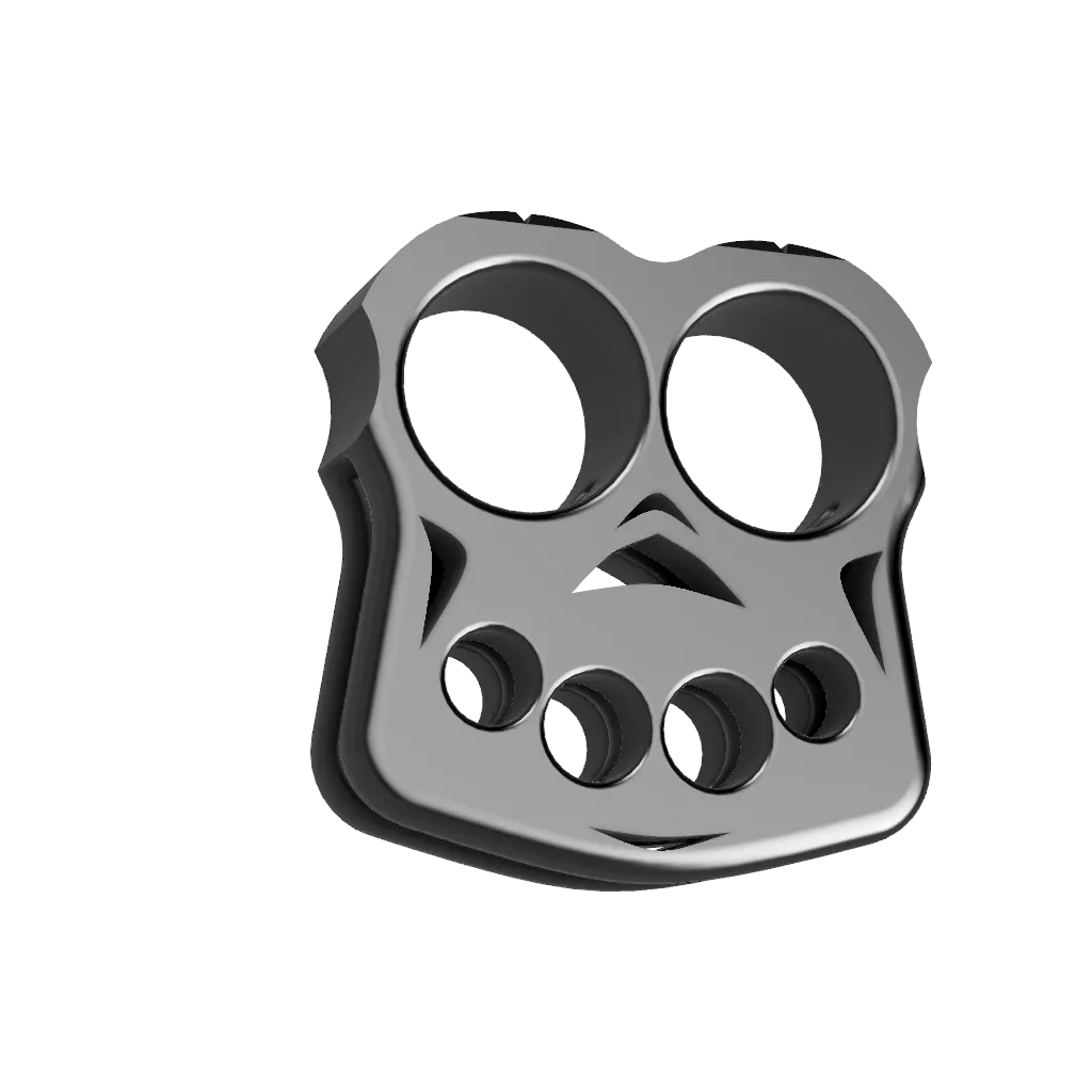 2 Finger Knuckle Duster Schlagring aus Messing mit Gürtelbefestigung