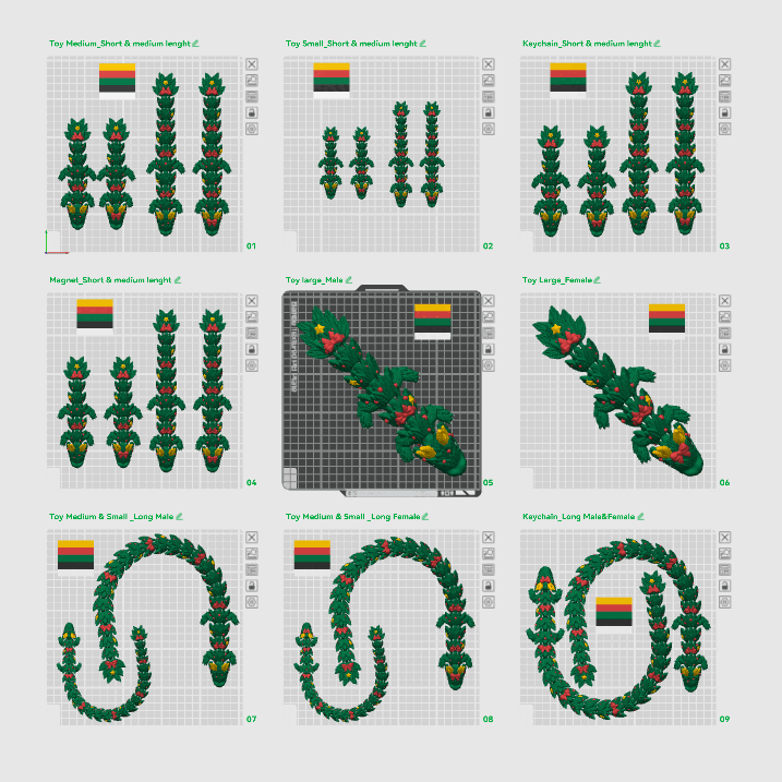 3D Printer Files | 3MF File | Flexi Xmas Dragon – Toy • Keychain ...