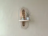 Boho Style Wall Shelf with Wicker Pattern - Modern Design-6
