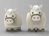 Horse - flower pot planter, pencil holder - 3mf stl-5