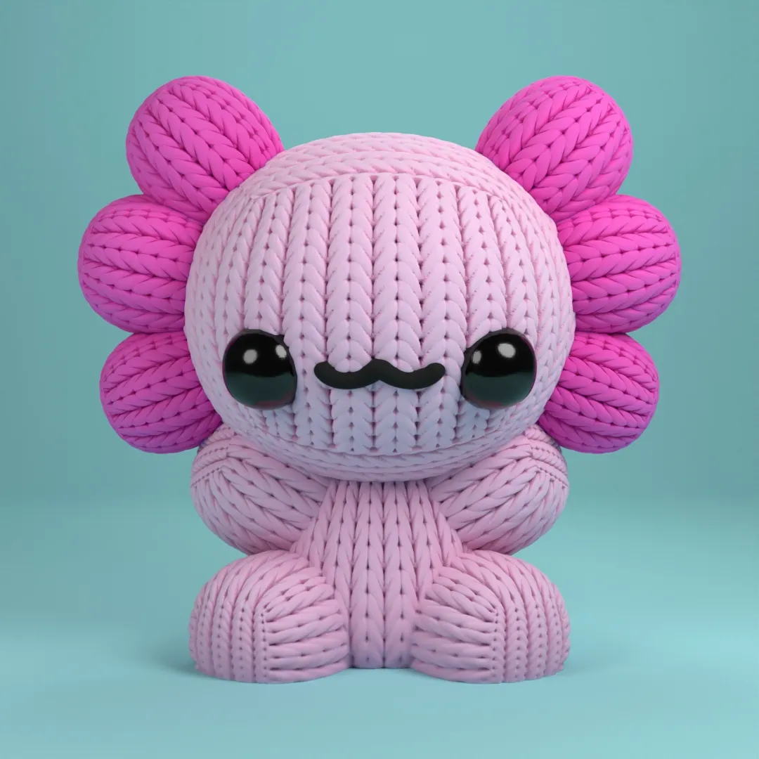 knitted axolotl
