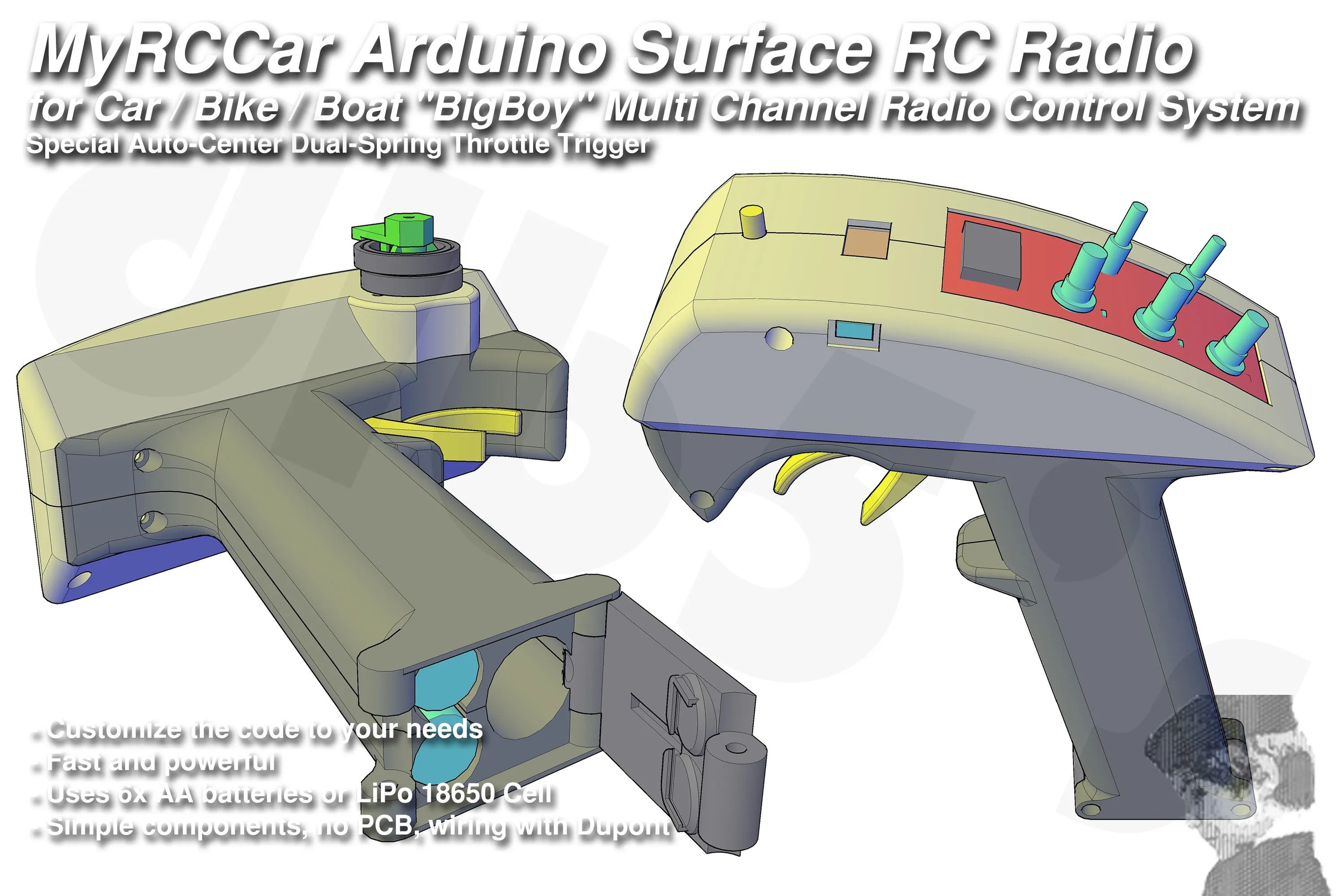 MyRCCar Arduino Surface Radio for RC Car / Bike / Boat