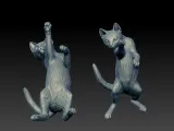 Jumping cat model - statue - 3D print-2