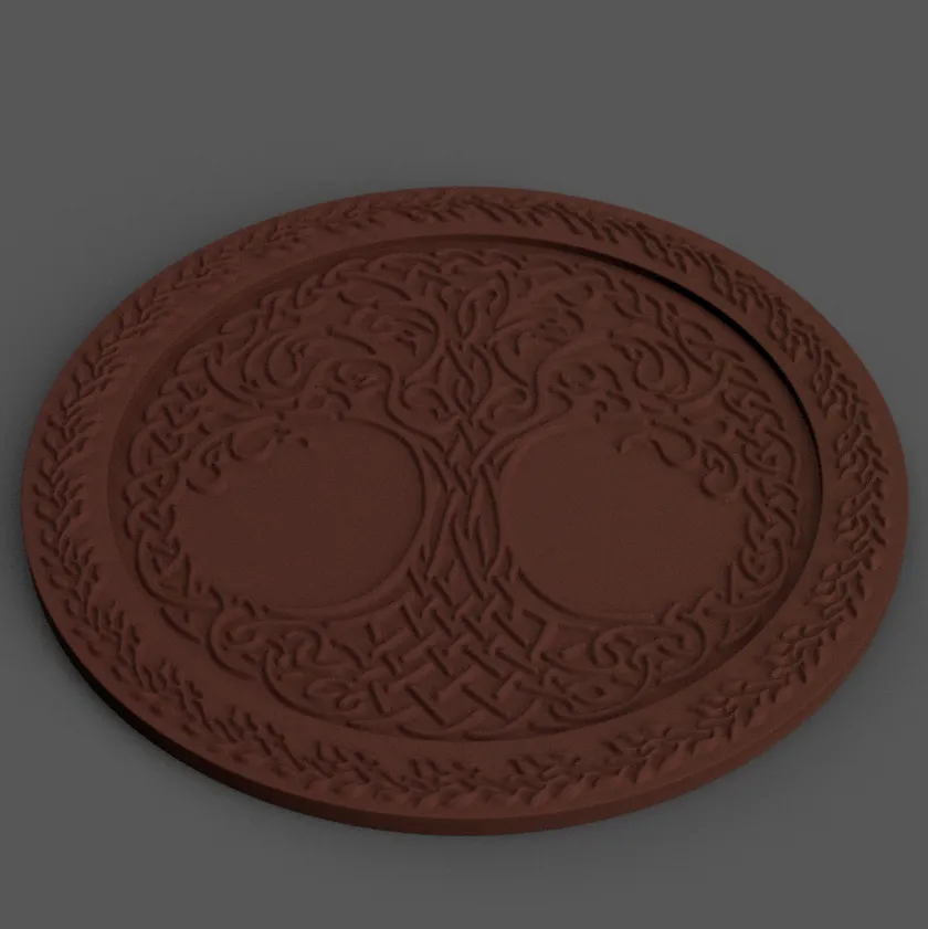 celtic tree coaster - wall decor - table top stl