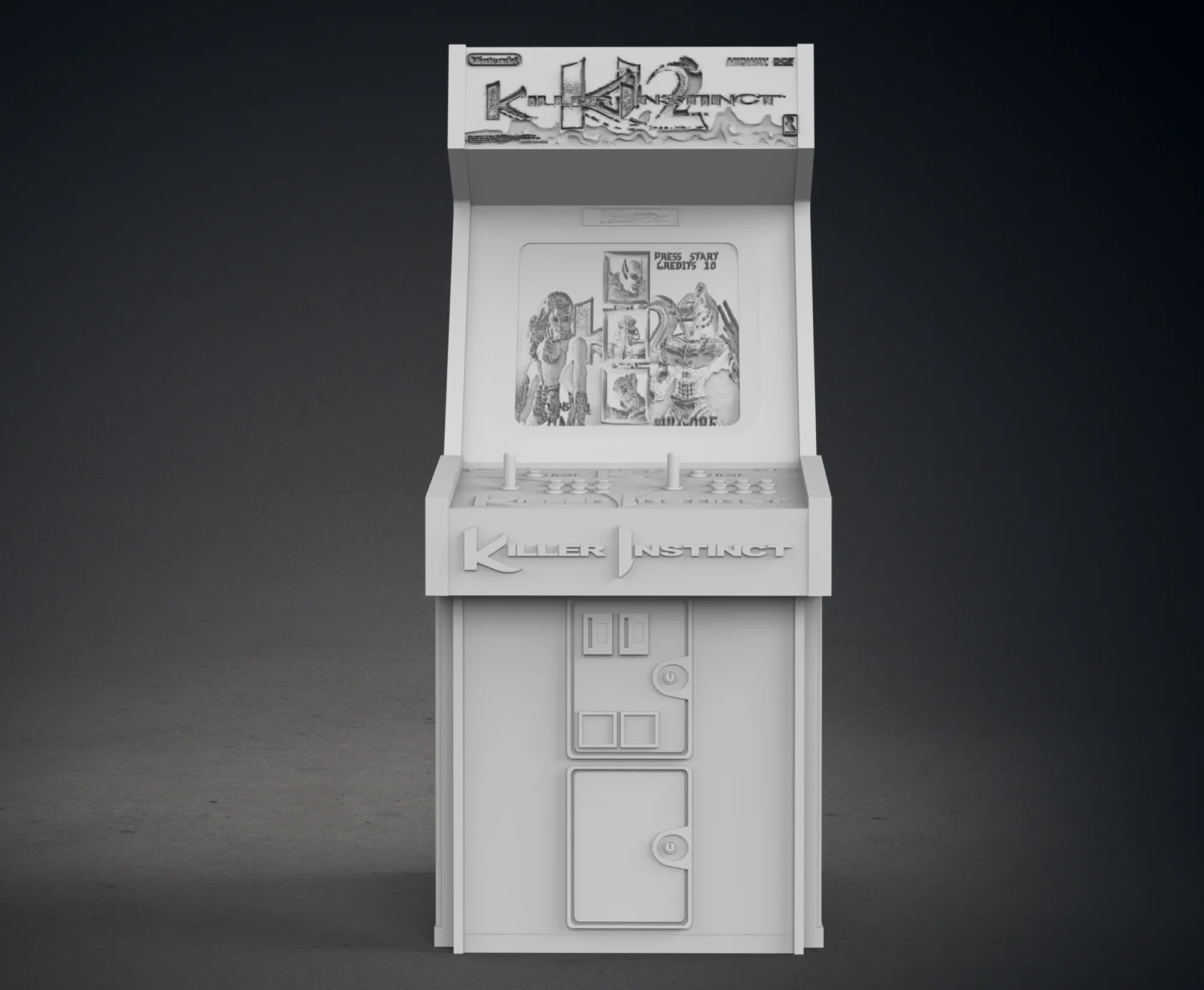 Killer Instinct 2 Arcade Cabinet with Lithophane