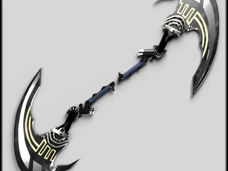 Twin Viper 3D Model - Final Fantasy VII Weapon