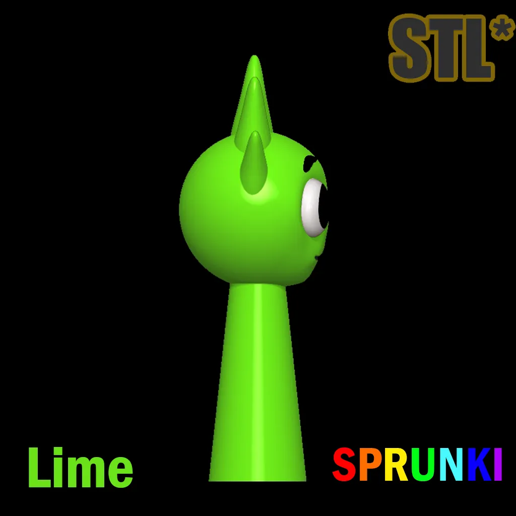 Sprunki Incredibox OWAKCX Lime STL 3D Character Fanart