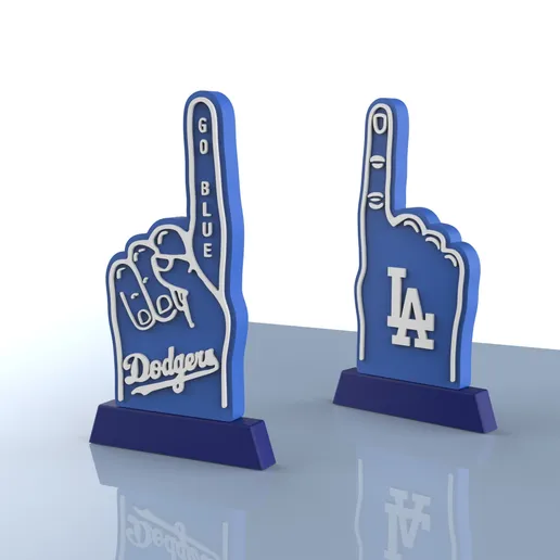 Los Angeles Dodgers Foam Finger Display, Sports Collection