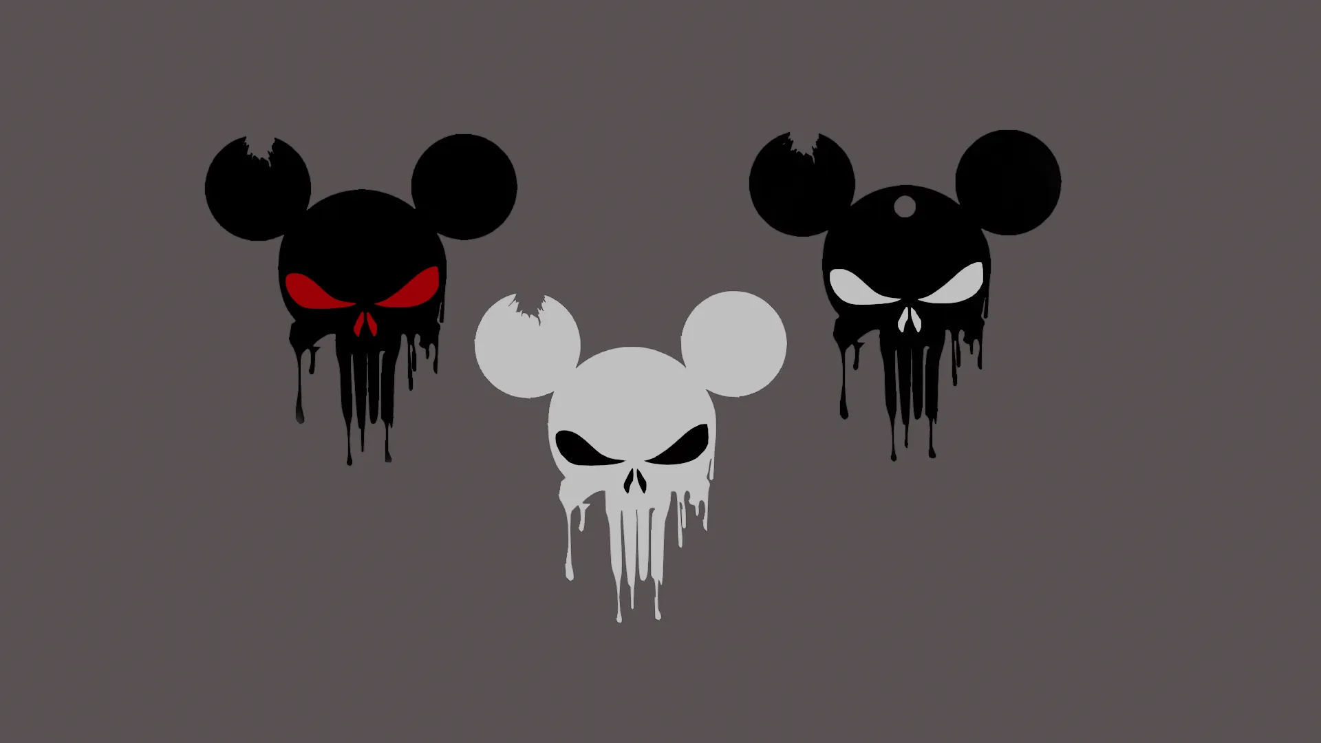 Punisher Skull Mickey Mouse - keychain