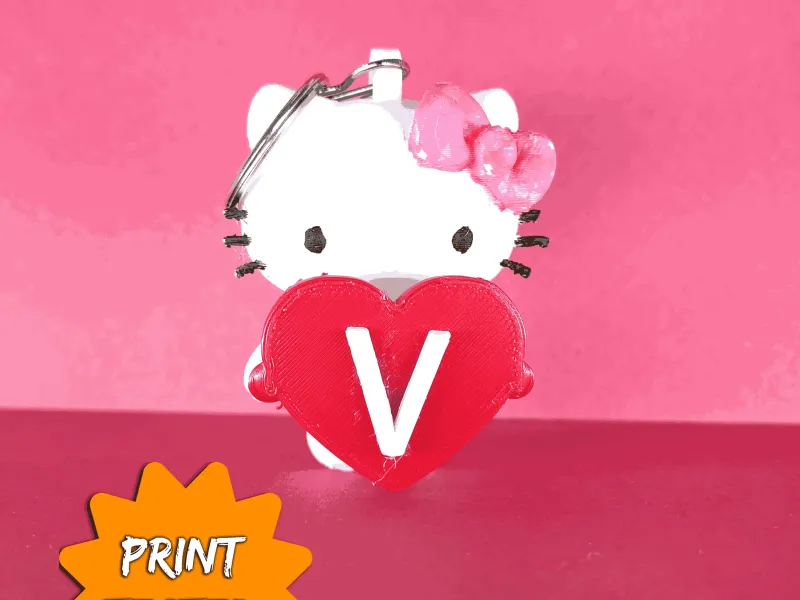 hello kitty valentine keychain