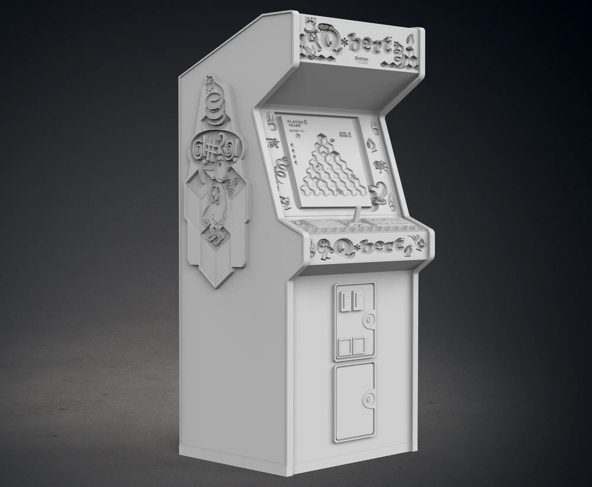 Q-bert Arcade Cabinet with Lithophane