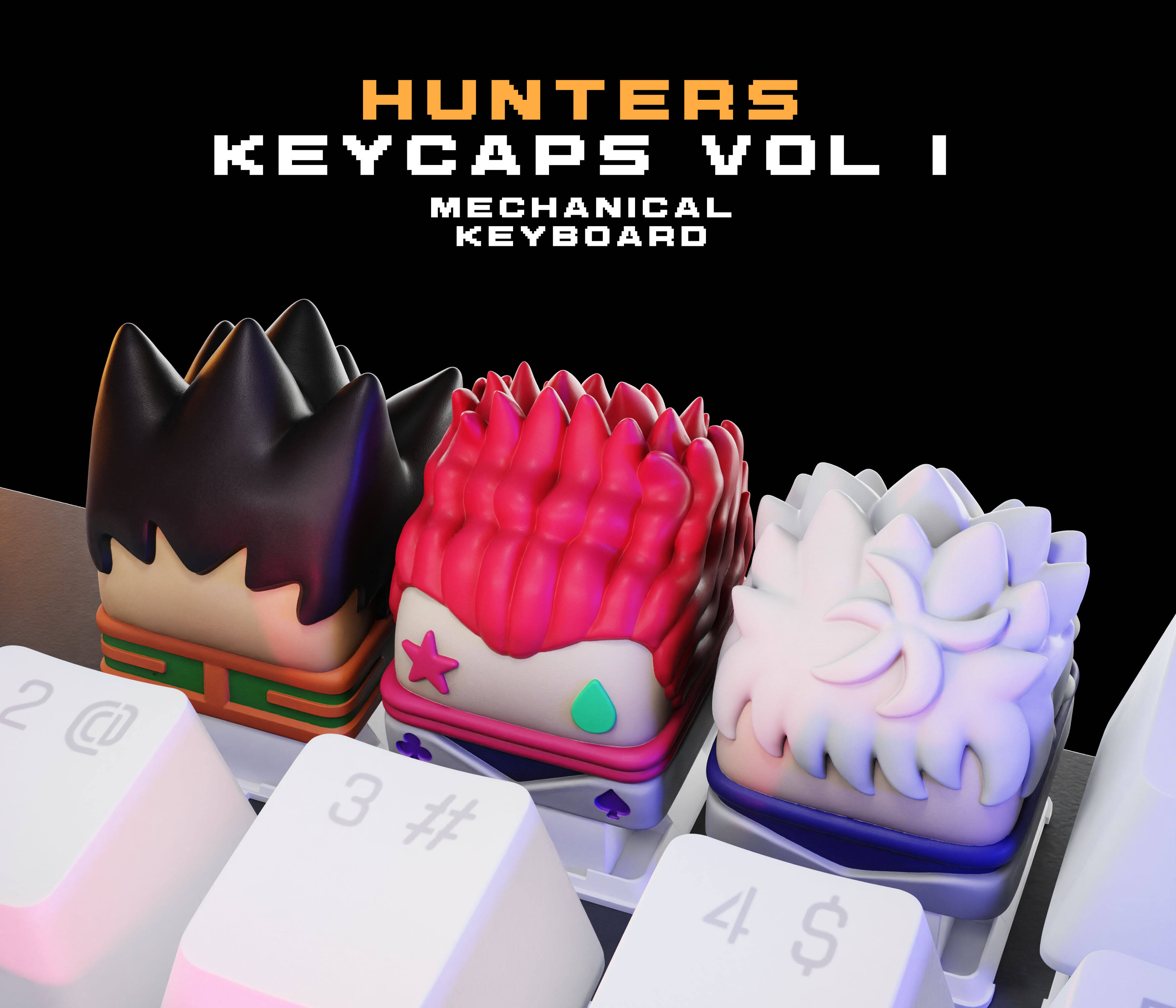 Hunters Keycaps collection - Gon - Killua - Hisoka - Mechani