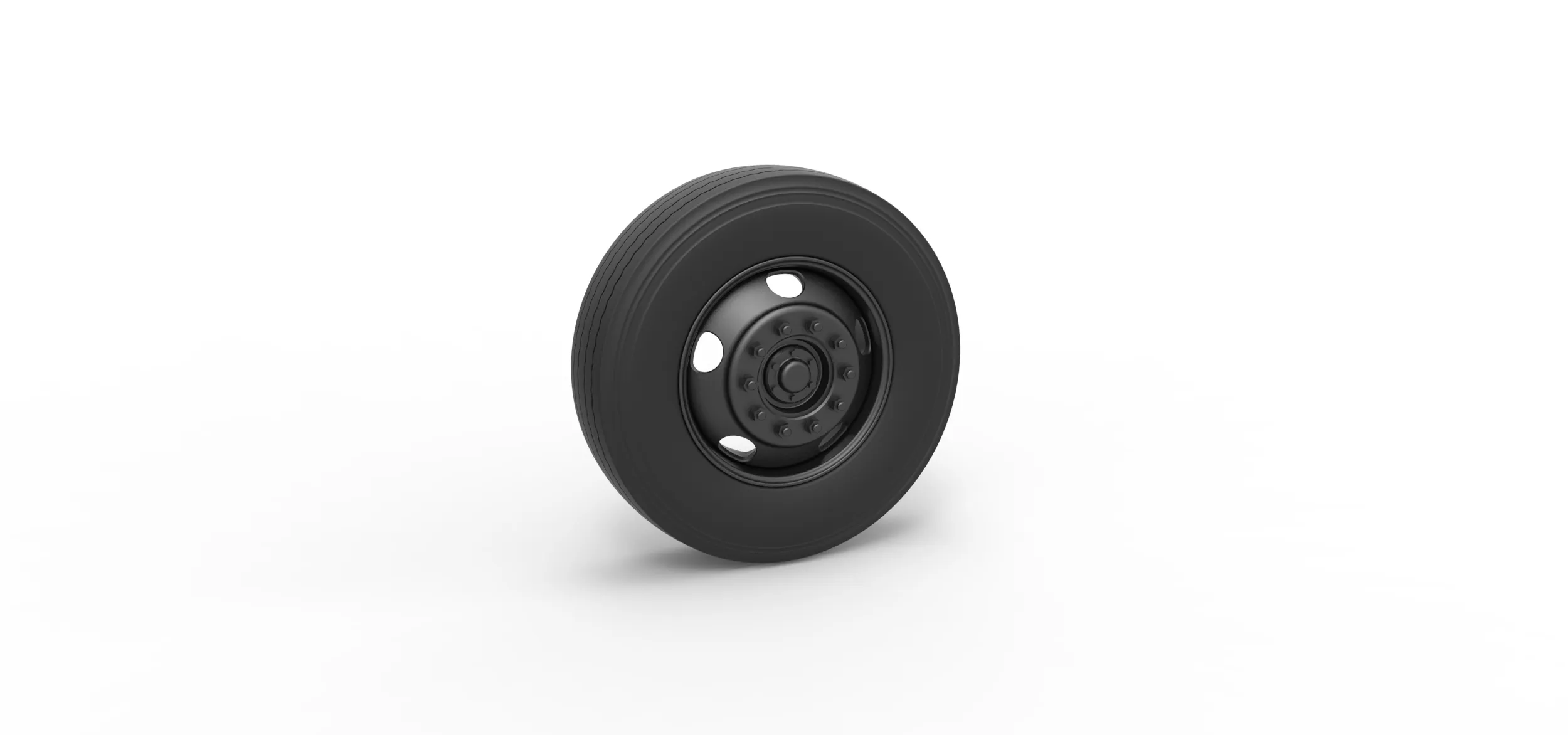 5 Hole front wheel of Vintage School bus Scale 1:25