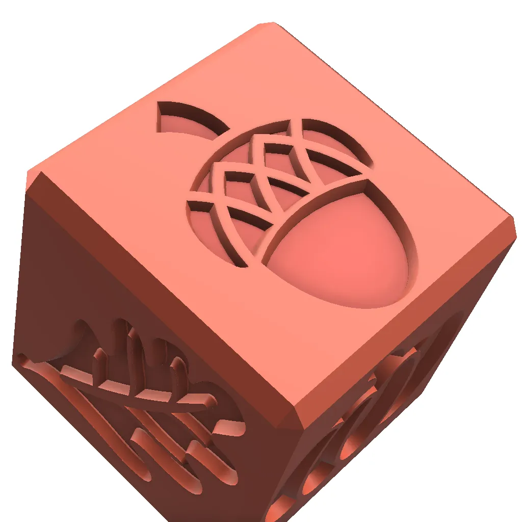 Educational Autumn Fall Impression/Stamp Cube for playdough